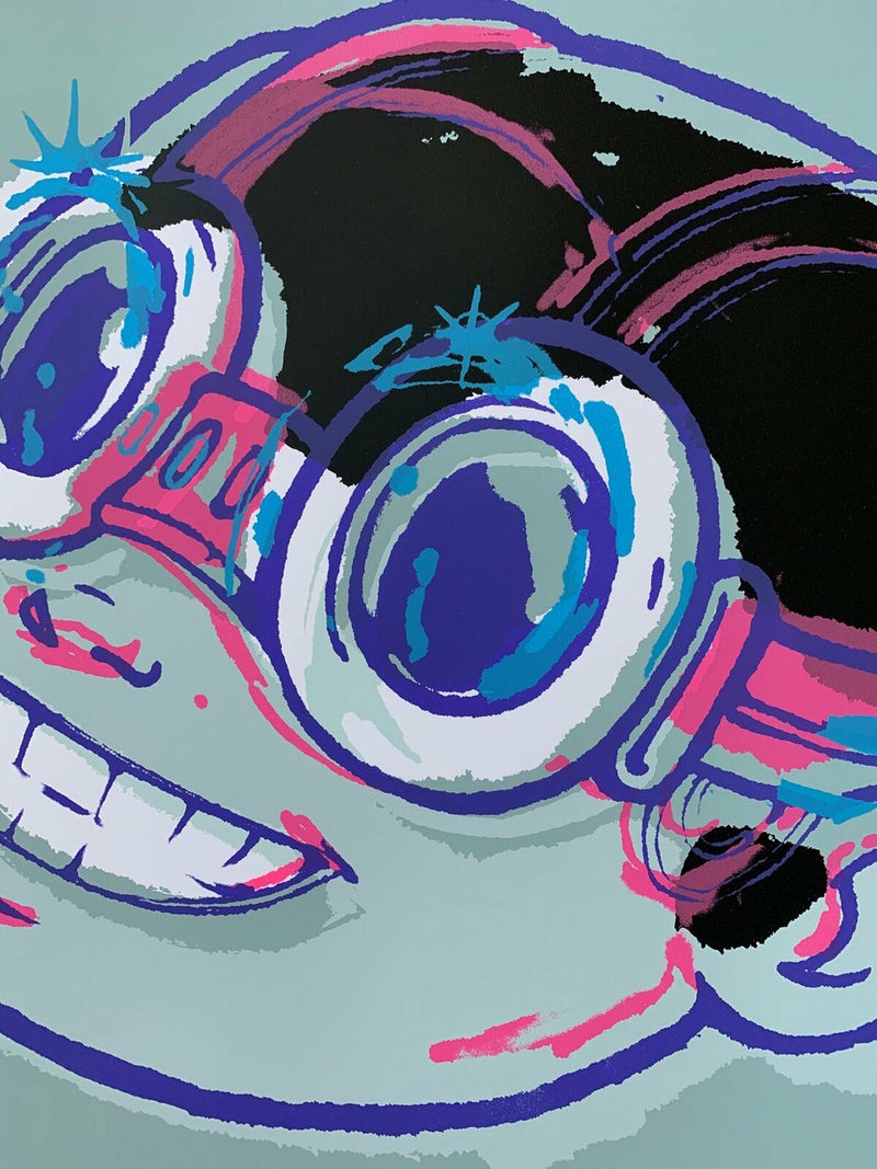 Smile (Blue) by Hebru Brantley, 2019 screen print