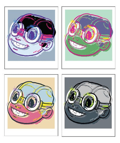 Smile (Set of 4) by Hebru Brantley, 2019 6 color screen print