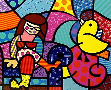 Only You Can Hear by Romero Britto, 1996 screenprint