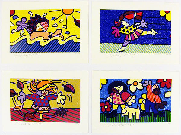 Seasons of Miracles - Suite of 4 by Romero Britto