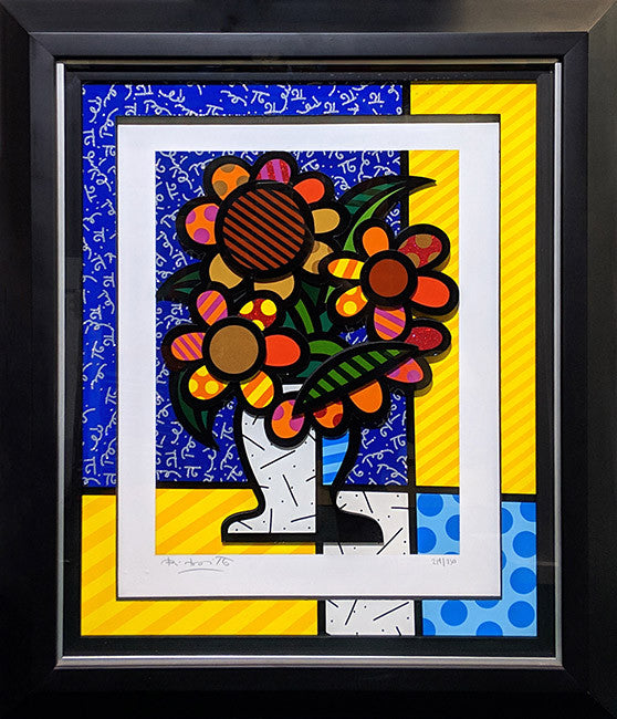 Sunflower (Mixed Media) by Romero Britto, 2015 3d mixed media serigraph