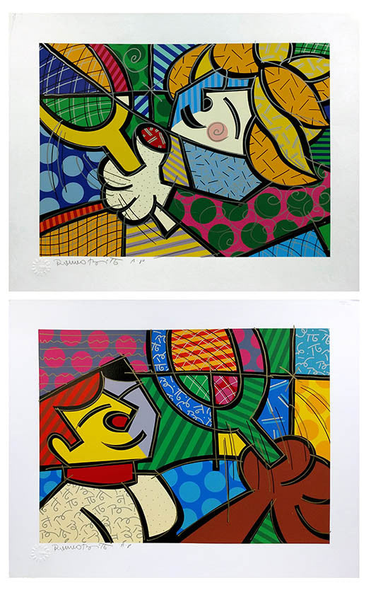 Tennis Suite (Embellished) by Romero Britto, 1994 hand embellished serigraph