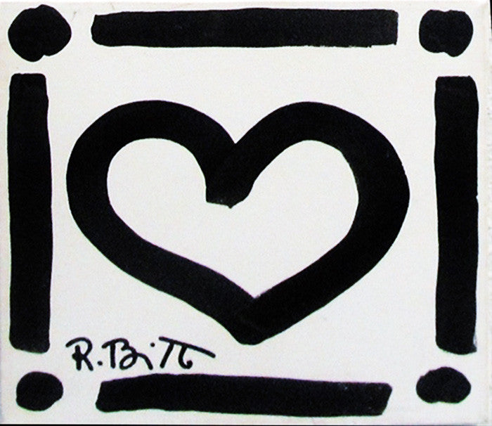 White Heart by Romero Britto, acrylic on canvas