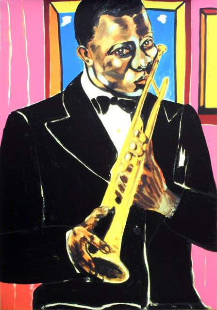 Louis Armstrong by Frederick Brown, 2005 silkscreen on Arches cover paper
