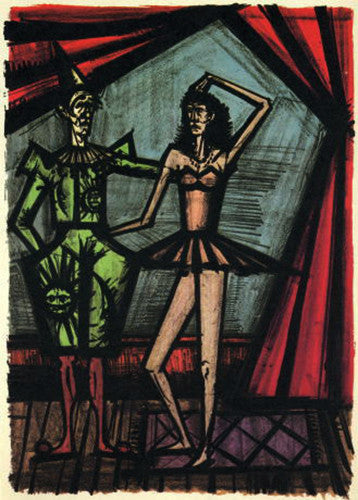 Two Circus Performers by Bernard Buffet, 1968 lithograph