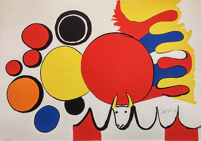 Taureau Avec Spirale Rouge by Alexander Calder, 1975 lithograph