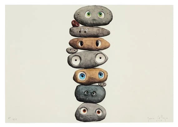 Stones by Javier Calleja, 2015 screenprint on Arches 88 paper