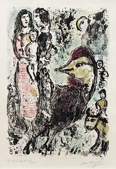 La Famille Au Coq by Marc Chagall, 1969 lithograph