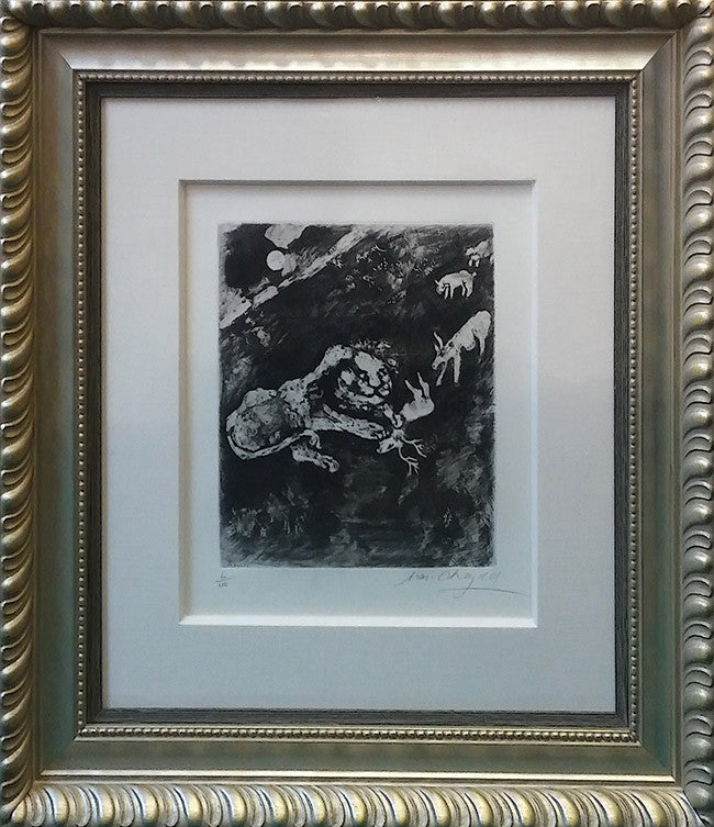 The Heifer, the Goat and the Sheep in Company with the Lion by Marc Chagall, 1931 etching and aquatint