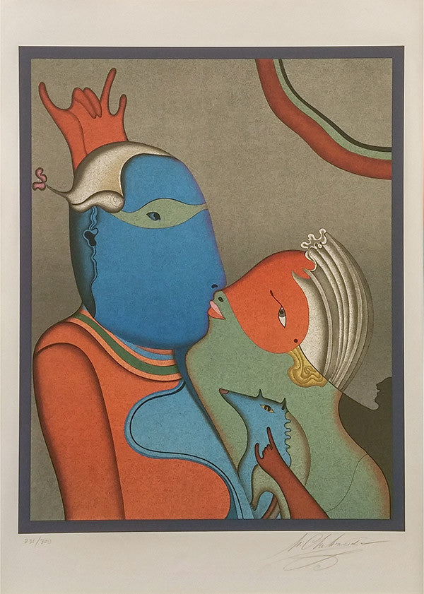 Anonymous Kiss by Mihail Chemiakin, lithograph