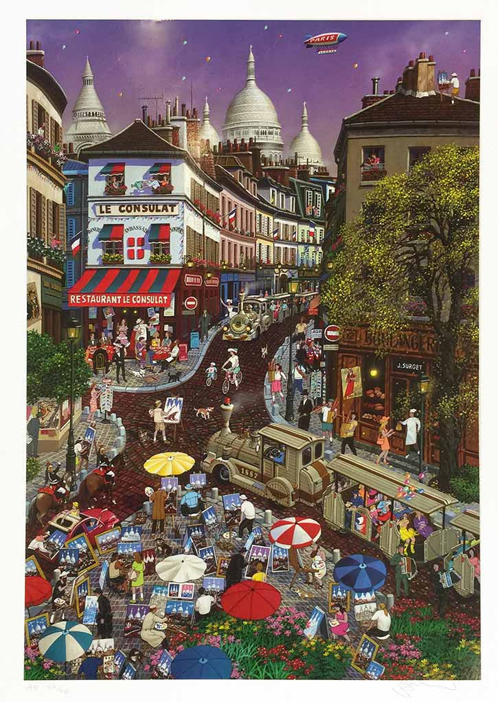 A Day at Montmartre by Alexander Chen, serigraph