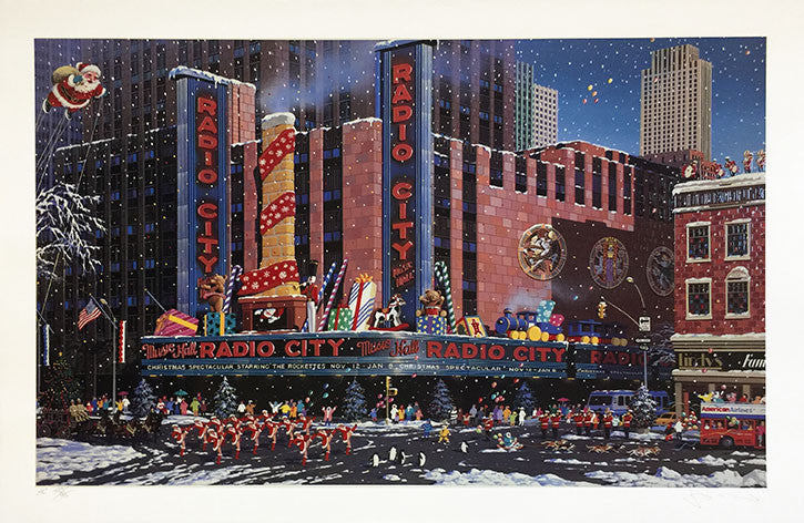 Santa Comes to Radio City by Alexander Chen by Artists Misc., serigraph