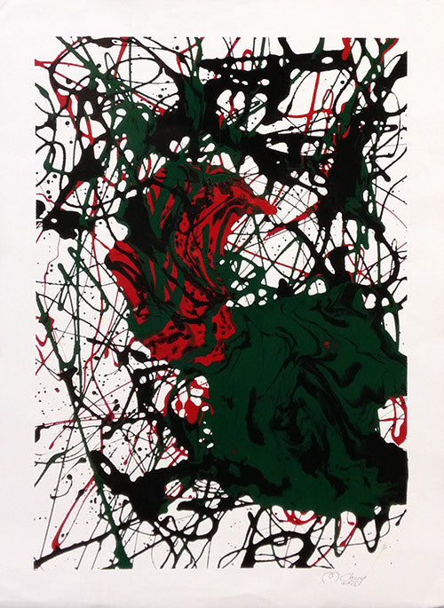 ABSTRACT (BLACK RED AND GREEN) BY MARIO CHUY
