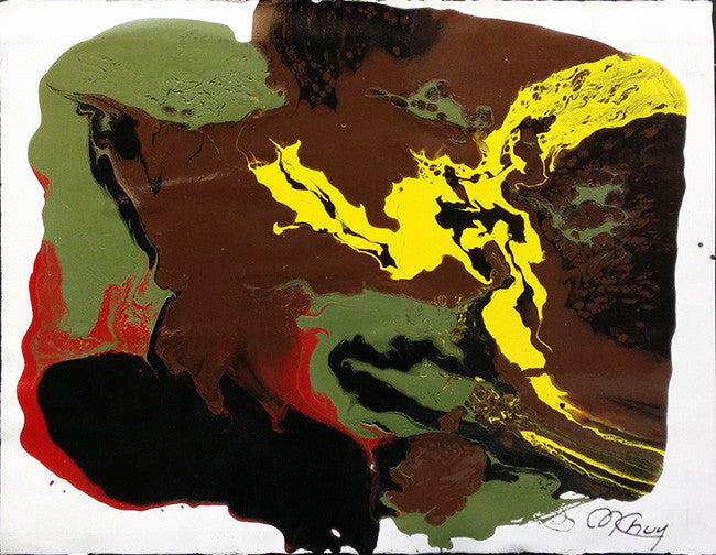 Abstract (Brown) by Mario Chuy, 2012 acrylic on paper