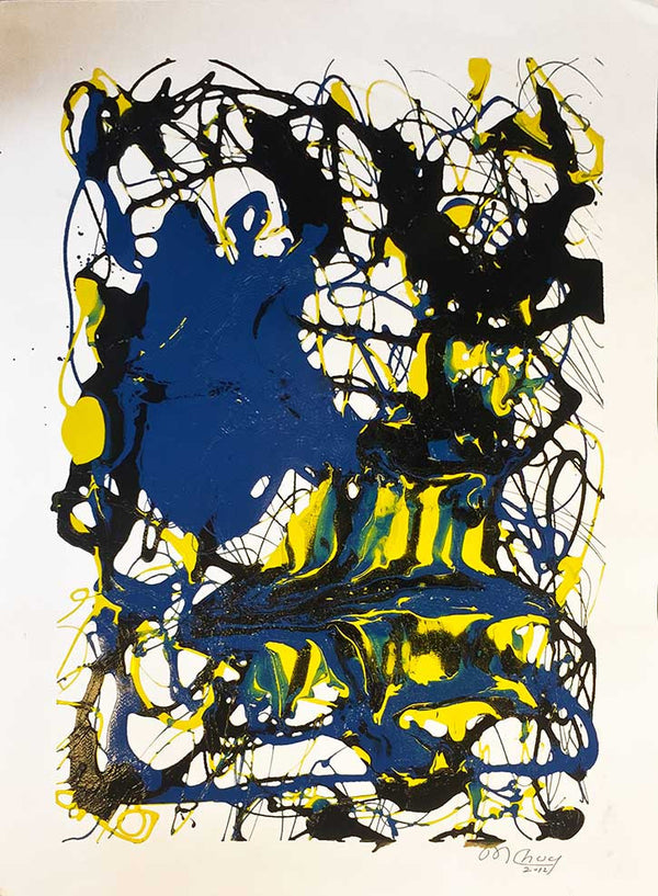 ABSTRACT (YELLOW, BLACK AND BLUE) BY MARIO CHUY