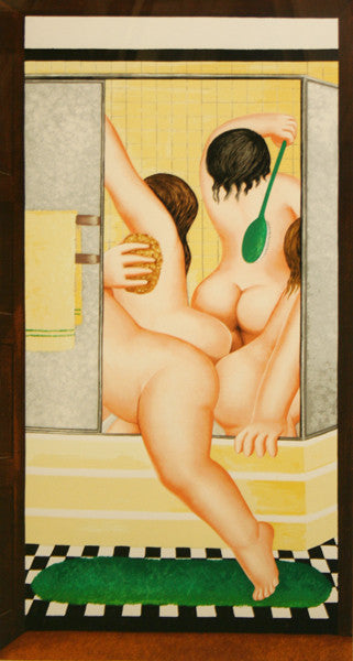 Bathroom by Beryl Cook, serigraph