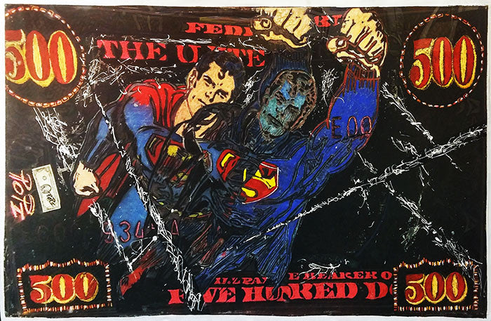 Superman 500 by Popi Cotrell by Artists Misc., mixed media on canvas