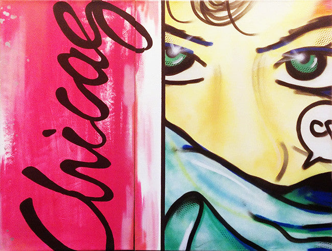 Chicago Diptych by John Matos Crash, 1984 spray paint on canvas