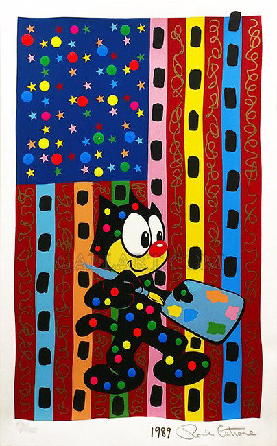 American Artist by Ronnie Cutrone, 1988 acrylic & ink marker on screen print