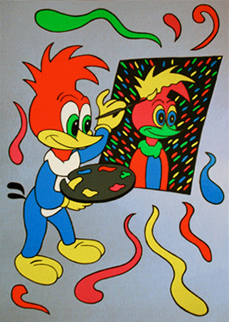 Putting Your Face on (Silver) by Ronnie Cutrone, serigraph
