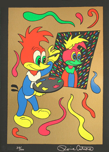 Putting Your Face on (Gold) by Ronnie Cutrone, serigraph