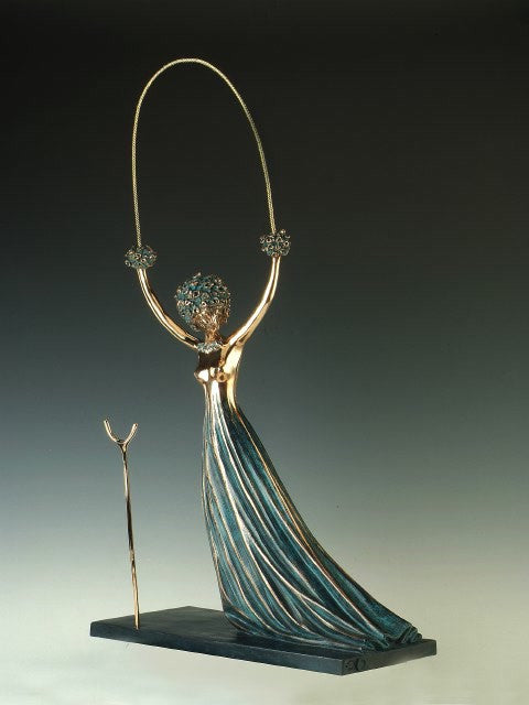 Alice in Wonderland by Salvador Dali, 1984 sculpture, bronze, with blue patina