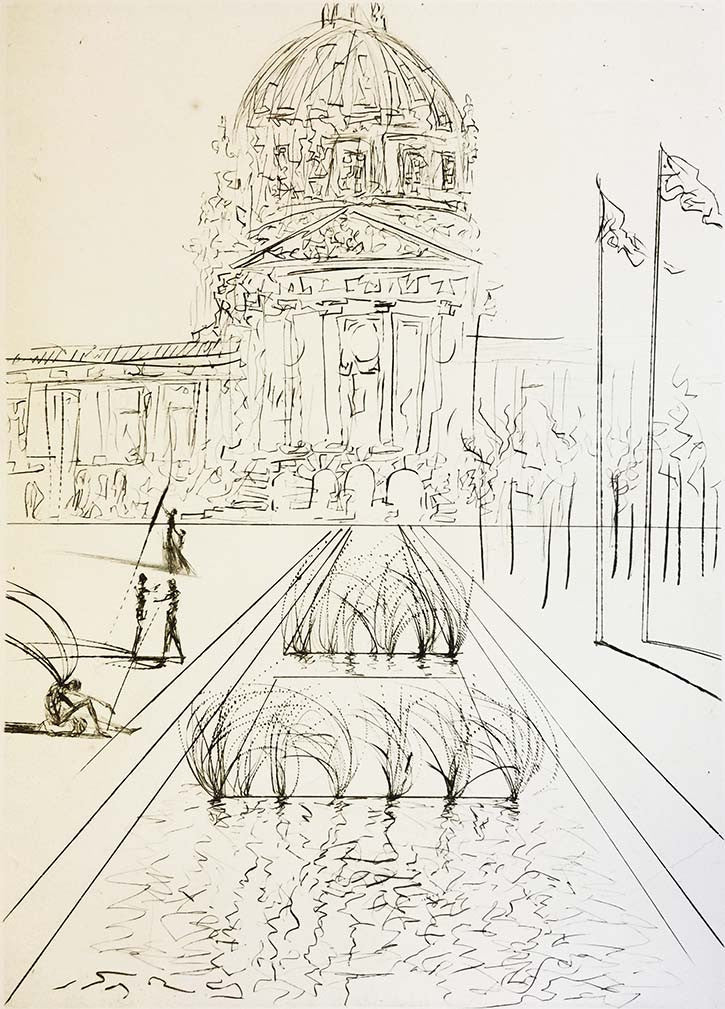 City Hall by Salvador Dali, etching