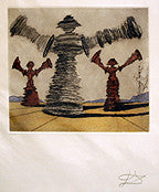 Don Quijote - the Spinning Man by Salvador Dali, 1980 color etching