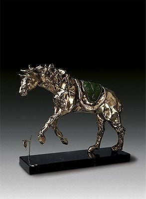 Horse Saddled with Time by Salvador Dali, 1984 sculpture, bronze, with gold & green patina