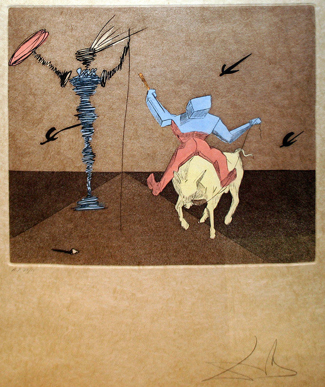 Master and Squire by Salvador Dali, 1981 etching