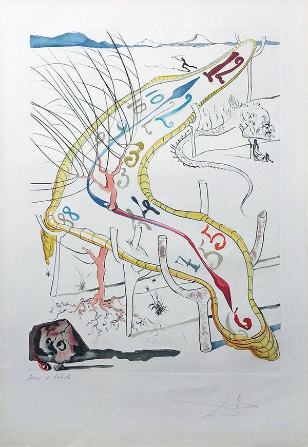 The Frozen Watches of Space Time by Salvador Dali, 1974 lithograph in colors with etching