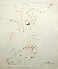 Tristen Le Fou by Salvador Dali, etching