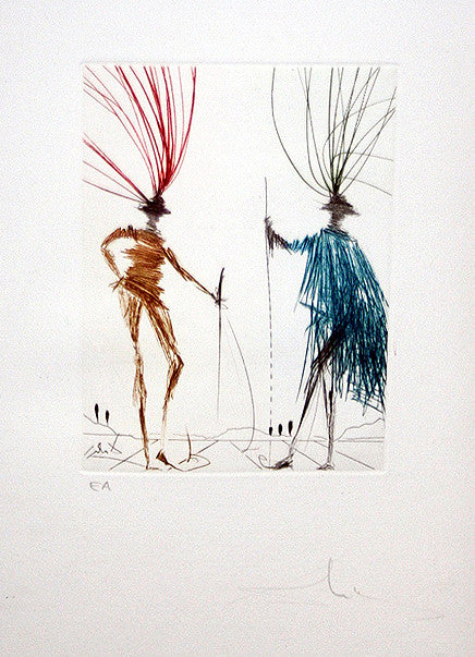Two Gentlemen of Verona by Salvador Dali, 1971 etching