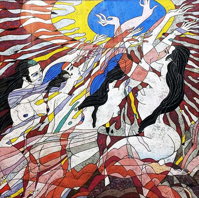 Rhythm of Live by He Dequang by Artists Misc., 1989 serigraph