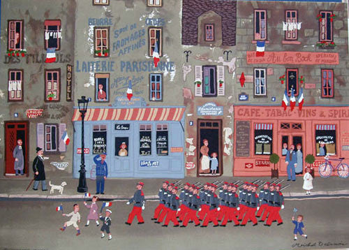 Le Defile Du 14 Juillet by Michel Delacroix, lithograph