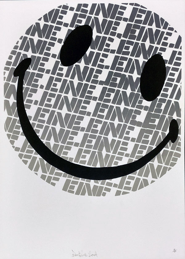 Smiley (Grey) by Ben Eine by Banksy, 2004 screenprint