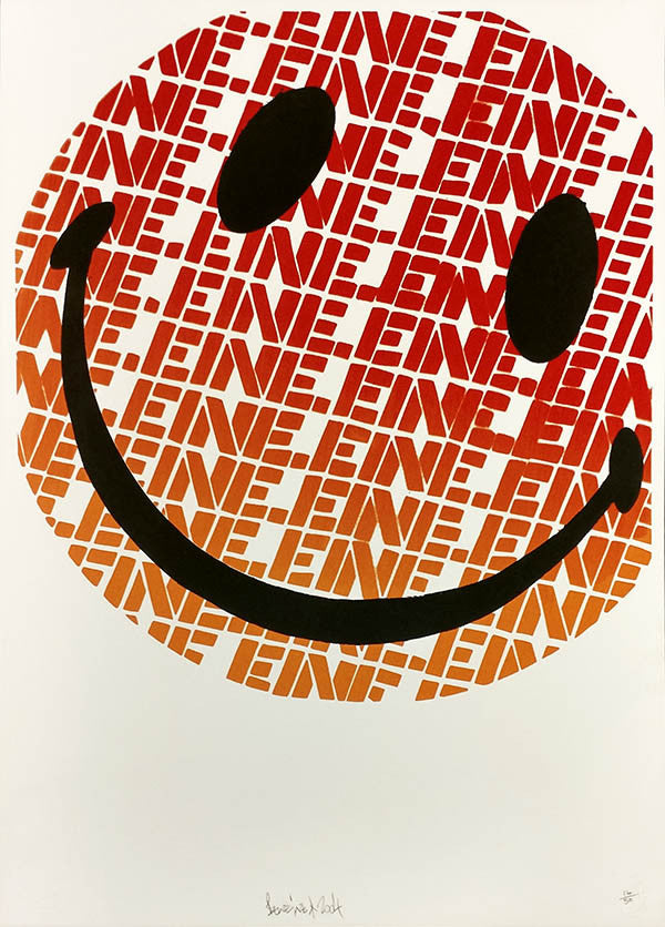 Smiley (Orange) by Ben Eine by Banksy, 2004 screenprint
