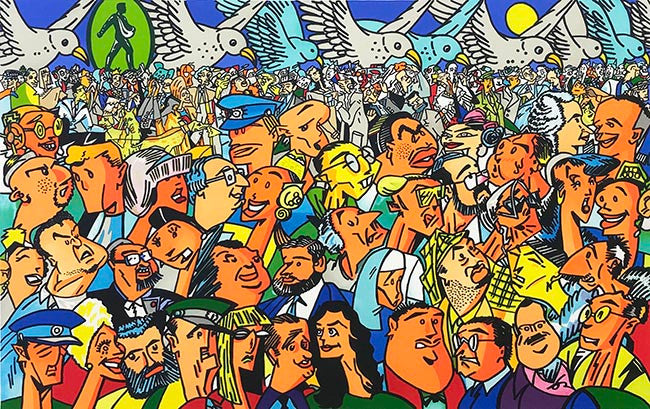 Crowd by Erro, 2002 screen print