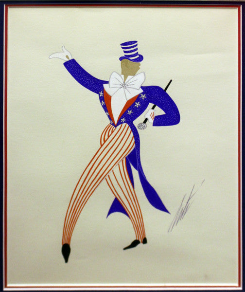 Patriots # 6175 by Erte, 1968 gouache on paper