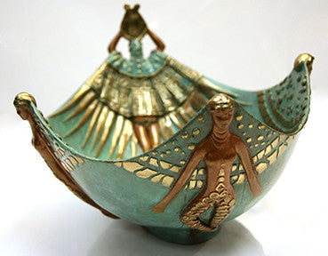 Apollo Bowl by Erte, 1989 bronze