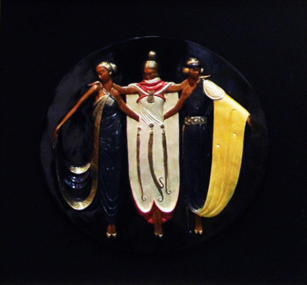 Ladies in Waiting Sc by Erte, 1990 bronze relief — detail 2