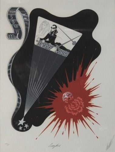 The Zodiac - Scorpio by Erte, 1982 serigraph