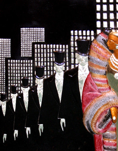 Top Hats by Erte, 1990 bas-relief