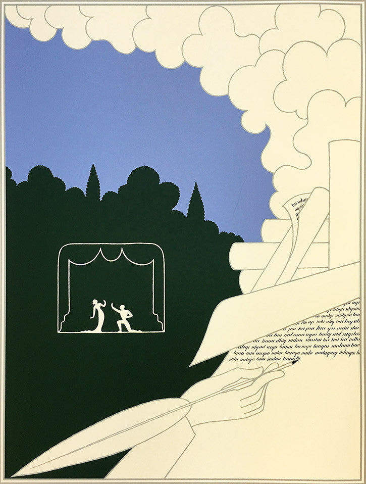 Writer in Landscape by Erte, 1982 serigraph