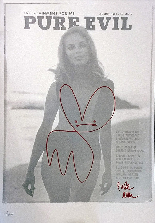 The Bunny Girl (Silver) by Pure Evil by Artists Misc., 2013 screenprint