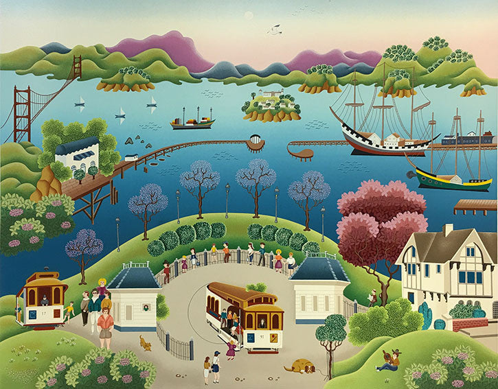 Old Fashion Harbor by Giselle Fabian by Artists Misc., serigraph