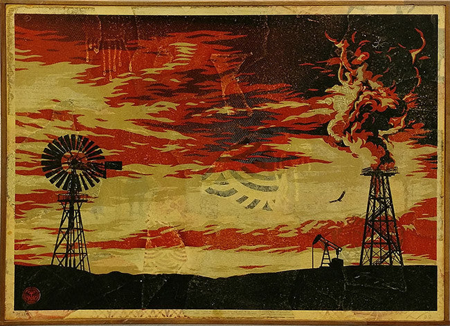 Evolve Devolve by Shepard Fairey, 2009 silkscreen on aluminum sheet