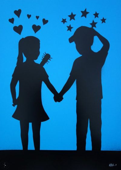 Love Hurts (Blue) by Fake, 2018 screen print