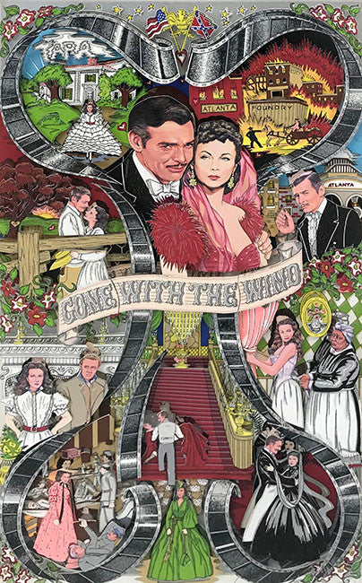 Gone with the Wind by Charles Fazzino, 1999 3d mixed media serigraph