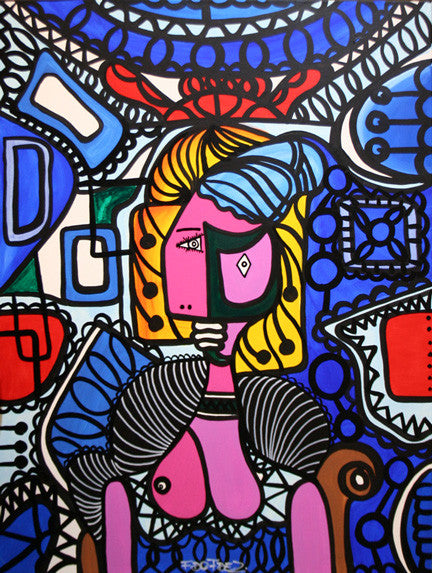 Dama Colonial En La Silla by Fdo Fdez, acrylic on canvas